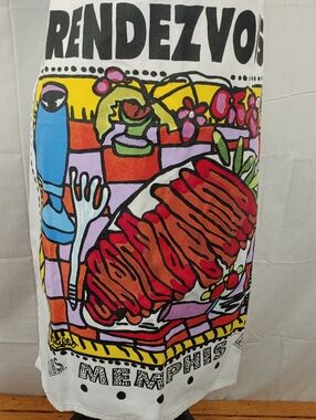 Rendezvous Memphis Barbecue Ribs Apron Adult One Size Colorful Graphic
